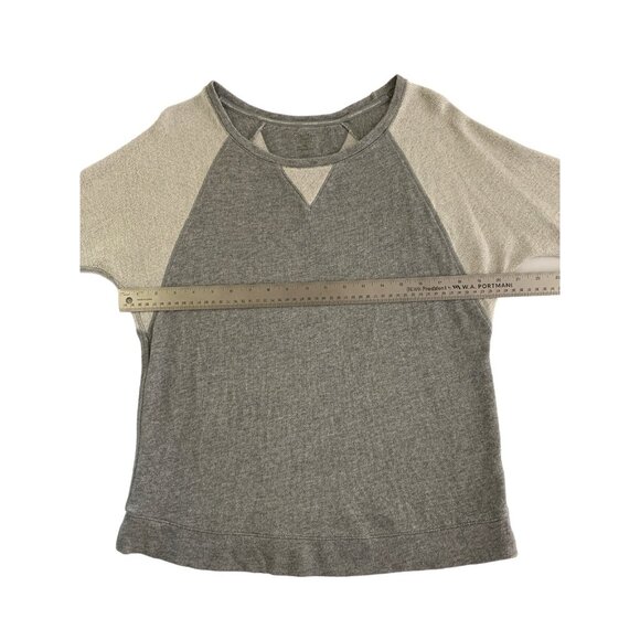 Calvin Klein Performance Womens Heather Gray & Beige Raglan Sleeve Top Medium - Picture 9 of 11